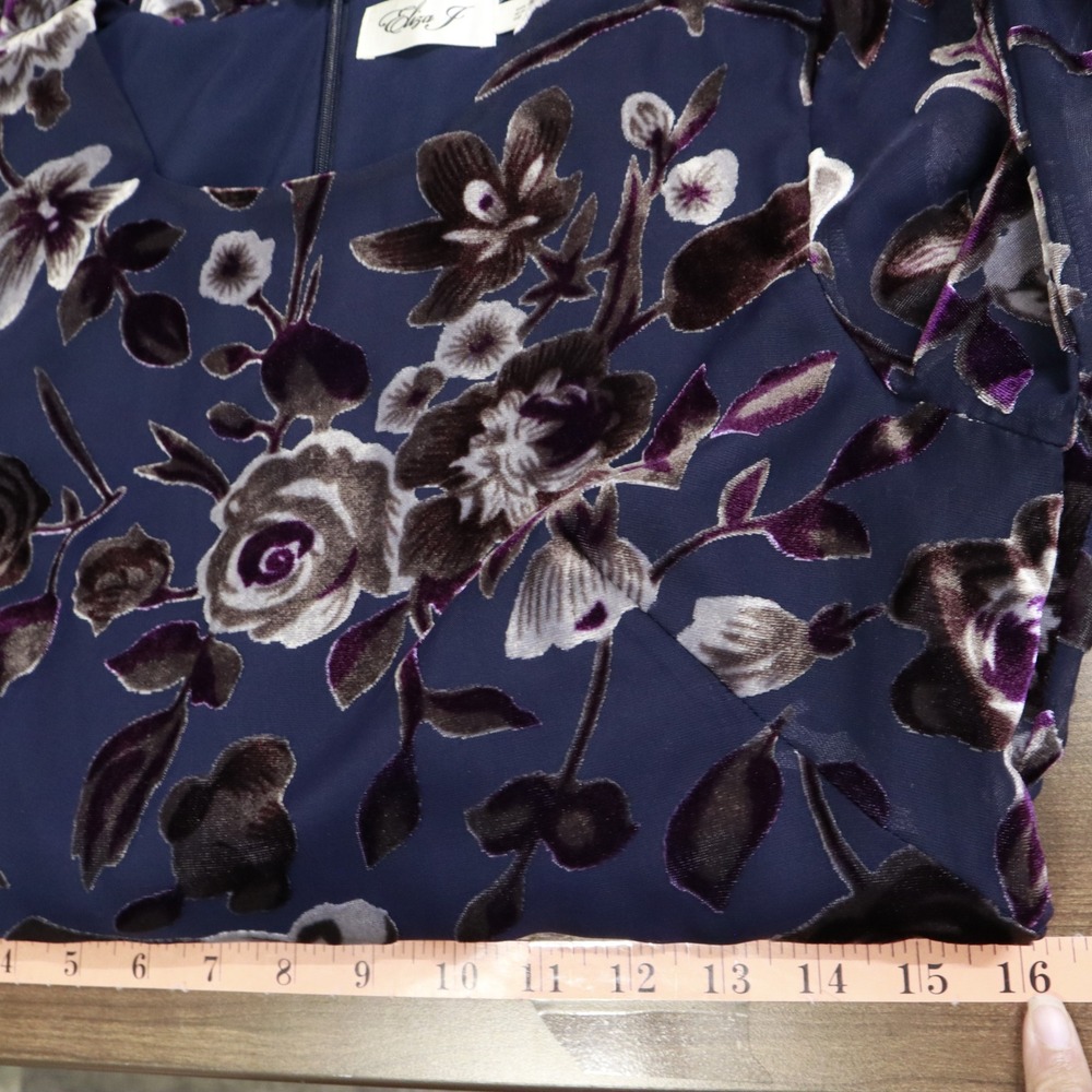 Navy Burnout Floral Dress - Picture 16 of 16
